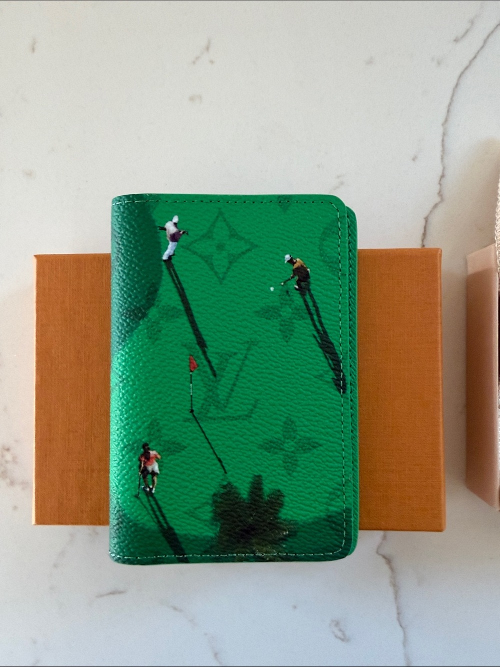 Louis Vuitton Green Monogram Golf Printed Phone Case Wallet